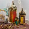 طقم فوانيس ذهبي ثلاث قطع