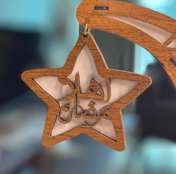هلال خشب مع إضاءة على الكهرباء - Image 3