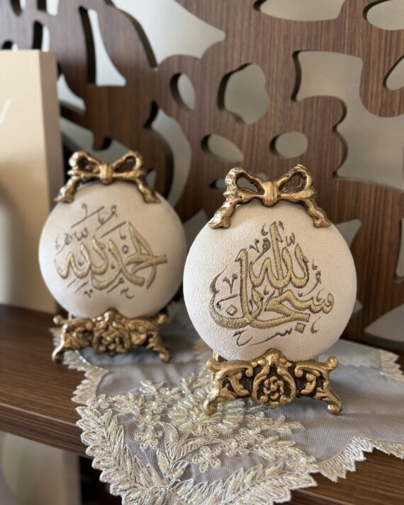 طقم ديكور للرفوف فاخر من قطعتين صناعة يدوية