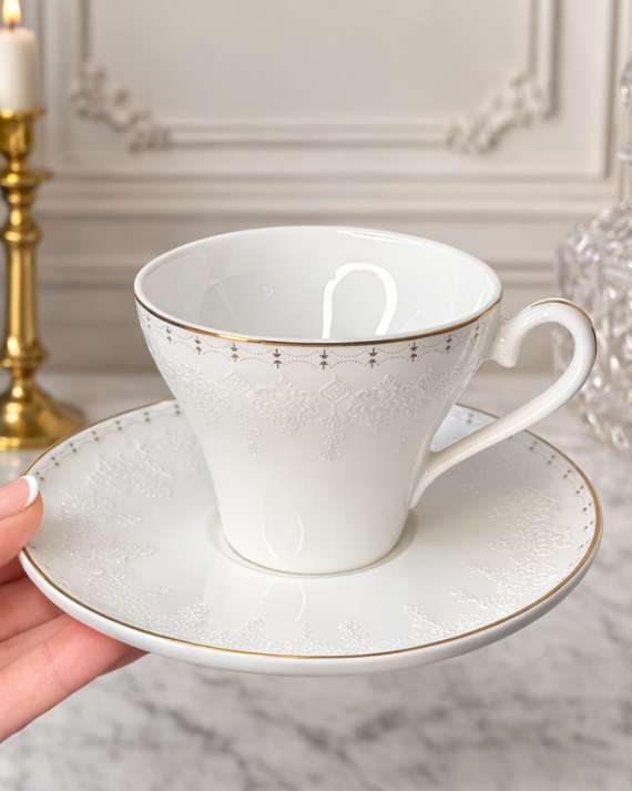 A مجموعة دانتيل - عدد 6 فناجين قهوة تركية عالية الجودة